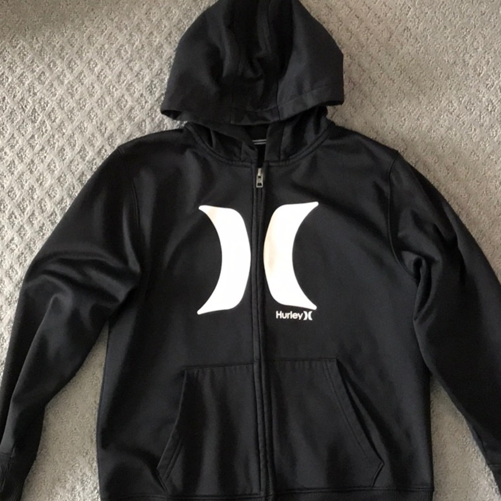 Boys Hurley black jacket (L)